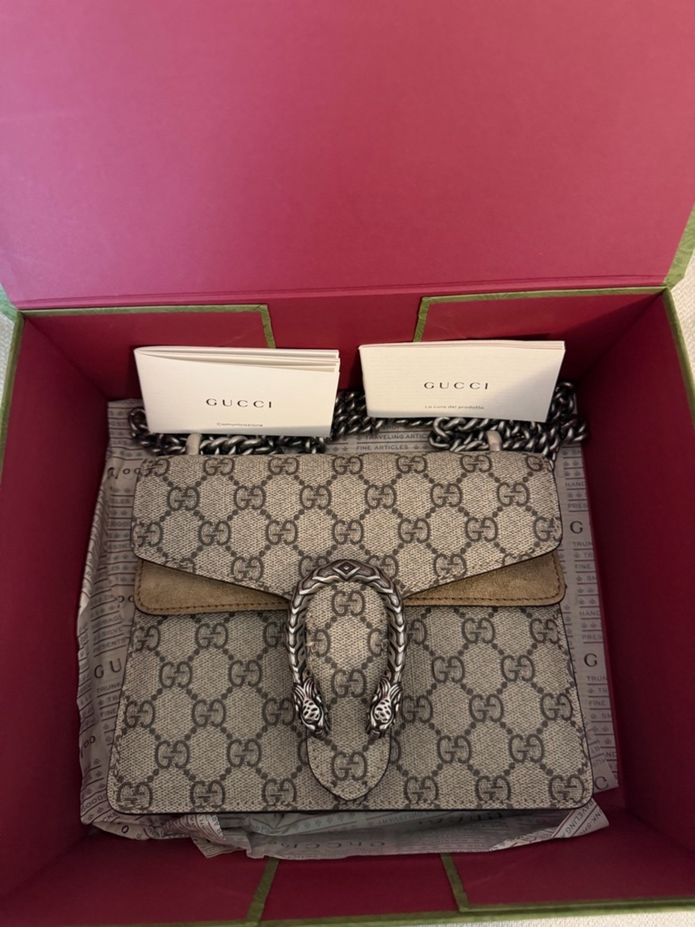 Gucci Beige/Brown GG Supreme Dionysus Small Crossbody Bag - Picture 11 of 11